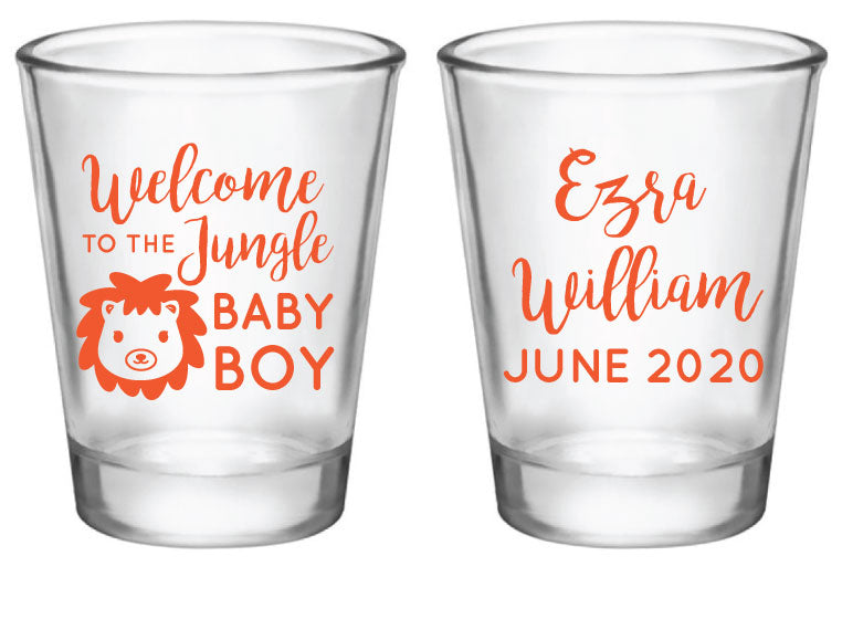 Personalized baby best sale shower shot glasses