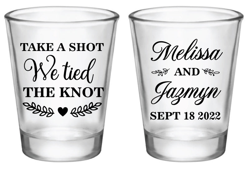 Personalized Wedding Shot Glass Favors Take A Shot We Tied The Knot Factory21 Store 6655