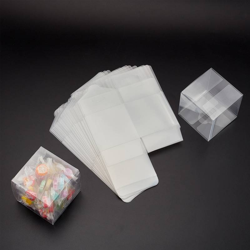 Clear 5x5x5 PVC Plastic Boxes - Great for Chocolate, Candies, Party Favors & More!