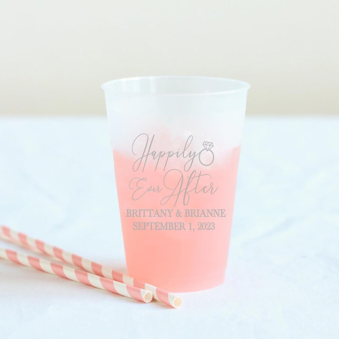 Happily Ever After Wedding Frosted Flex CUps