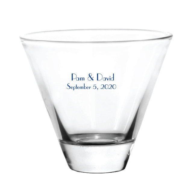 8oz Stemless Martini Glasses - Set of 25